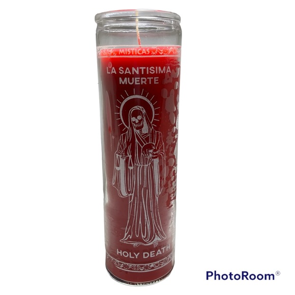 Red Holy Death 7 days candle/ vela Roja la Santa muerte 7 días - Picture 1 of 4